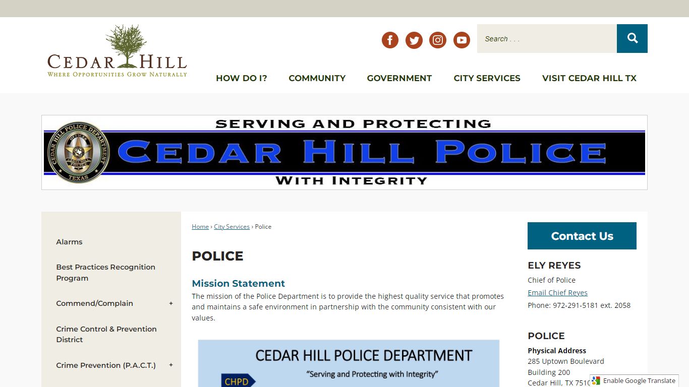 Police | Cedar Hill, TX - Official Website